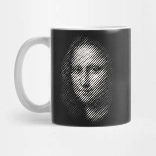 Mona Lisa in Diagonal Stripes Anamorphic Pop Art Mug